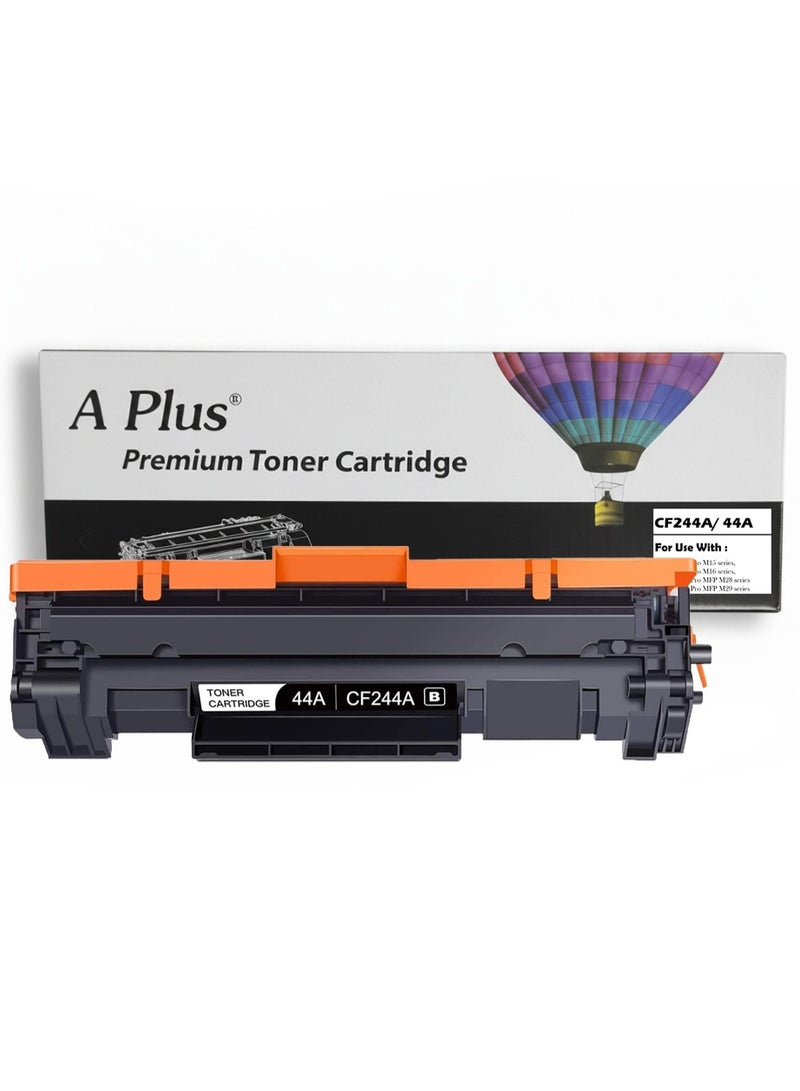 APlus Compatible 44A Black Toner Cartridge (CF244A) – 1000 Page Yield – For HP LaserJet Pro M15, M16, MFP M28, M29 Series - Image 1